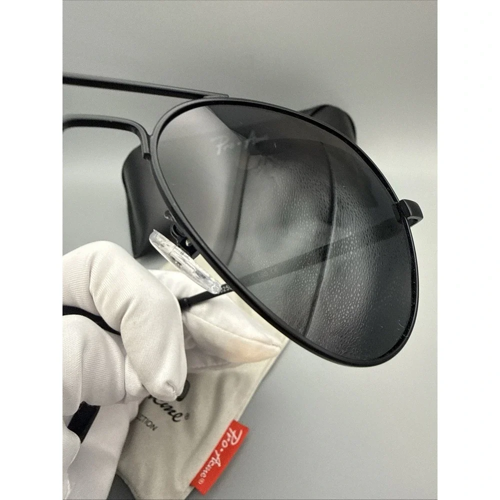 Pro-Acme Sunglasses 3025L Black Aviators Black Polarized Lens w/Case & Dustbag